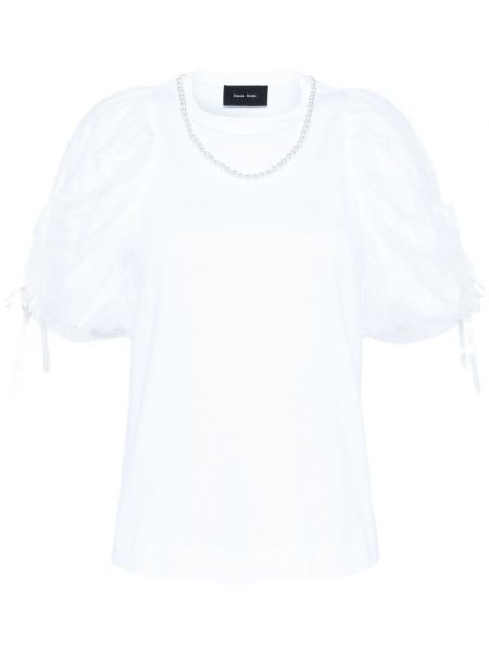 Koszulka z perełkami Simone Rocha biała