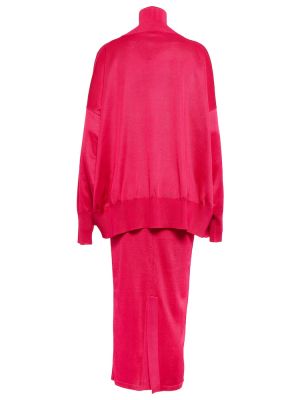 Midi obleka Alaia roza