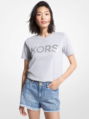 Хлопковая футболка Michael Kors серая