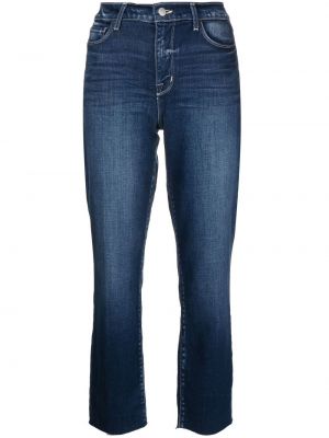 Straight fit džíny s vysokým pasem L'agence modré