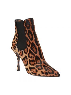 Botines con estampado leopardo Dolce & Gabbana marrón