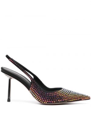 Полуотворени обувки с кристали Le Silla черно