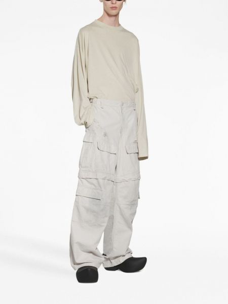 Cargo kalhoty s oděrkami Balenciaga šedé