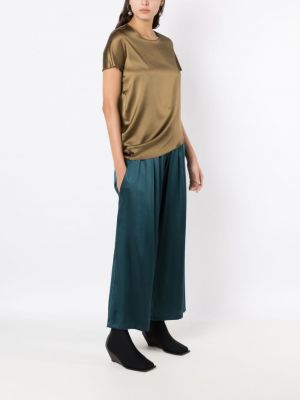 Jedwabne proste spodnie Uma | Raquel Davidowicz zielone