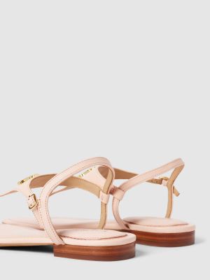 Sandały skórzane Lauren Ralph Lauren różowe