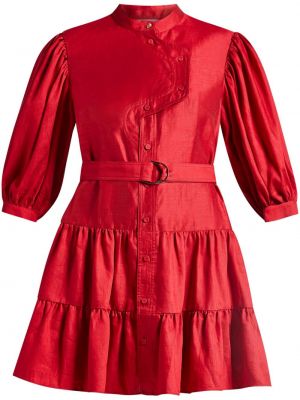 Lněné šaty Acler červené