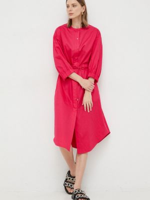 Sukienka midi bawełniana Max Mara Leisure różowa