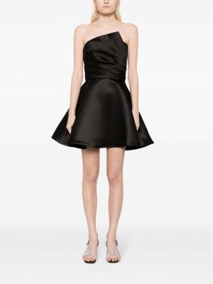 Drapiruotas asimetriškas mini suknele Amsale juoda