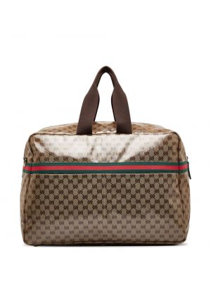 Křišťálová cestovní taška Gucci Pre-owned hnědá