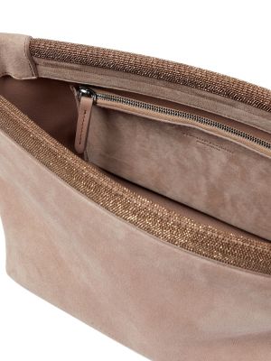 Велурени чанта тип „портмоне“ Brunello Cucinelli розово