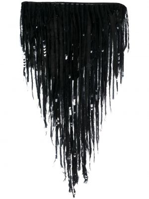 Flitrovaná sukňa Rick Owens čierna