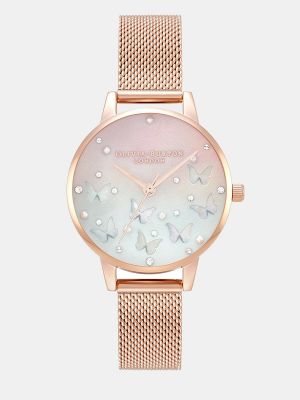 Relojes de malla Olivia Burton rosa