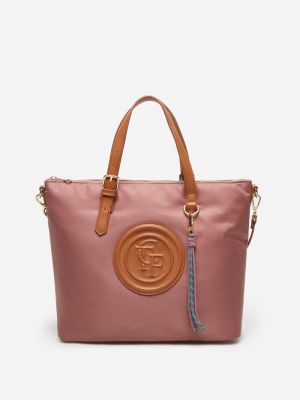 Нейлоновая сумка шоппер Cortefiel розовая