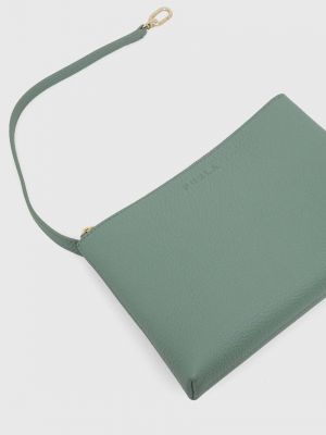 Usnjena pisemska torbica Furla zelena