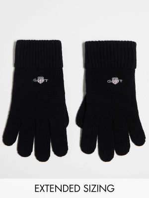 Чёрные перчатки GANT с логотипом