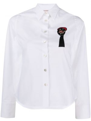 Pūkinė siuvinėta marškiniai Antonio Marras balta