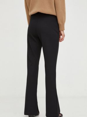 Jednobarevné kalhoty s vysokým pasem Weekend Max Mara černé