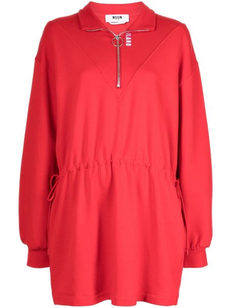 Mini šaty na zip jersey Msgm červené