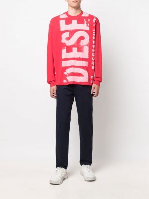 Raštuotas džemperis Diesel raudona