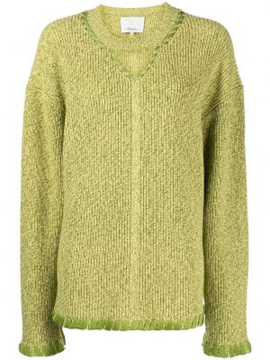 Sweter z dekoltem w serek 3.1 Phillip Lim zielony