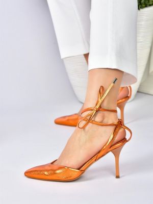 Hegyes orrú félcipo Fox Shoes narancsszínű
