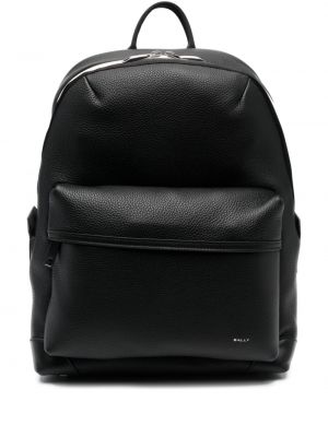 Kožený batoh s potlačou Bally čierna