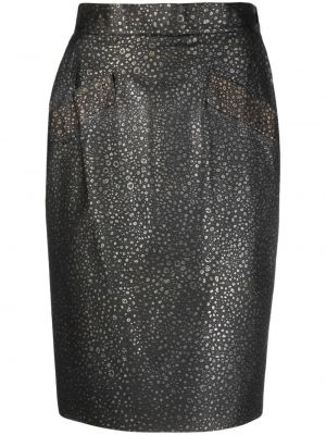 Puntíkaté semišové pouzdrová sukně s vysokým pasem Yves Saint Laurent Pre-owned - zlato