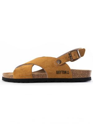 Sandale din tweed Bayton maro