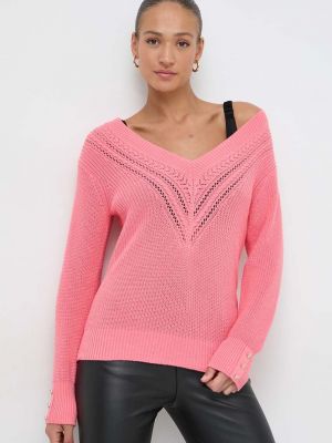 Pamučni pulover Morgan ružičasta