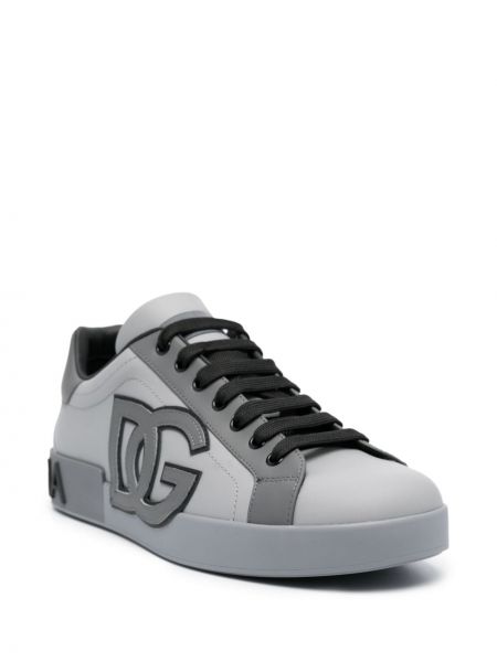Leder sneaker Dolce & Gabbana grau