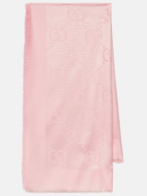 Sciarpa di lana di lana di seta Gucci rosa
