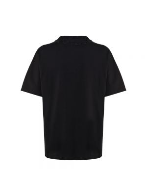 Top de algodón de tela jersey de cristal Moncler negro