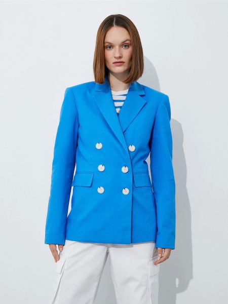 Хлопковый пиджак Koton синий
