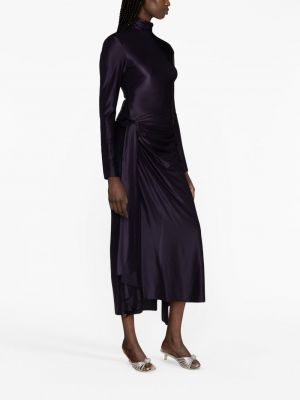Sukienka koktajlowa asymetryczna Victoria Beckham fioletowa
