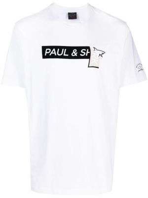 Памучна тениска с принт Paul & Shark
