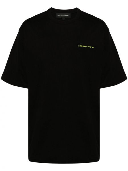 Bombažna majica s potiskom Les Benjamins črna