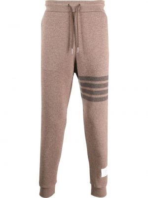 Spodnie sportowe wełniane Thom Browne brązowe