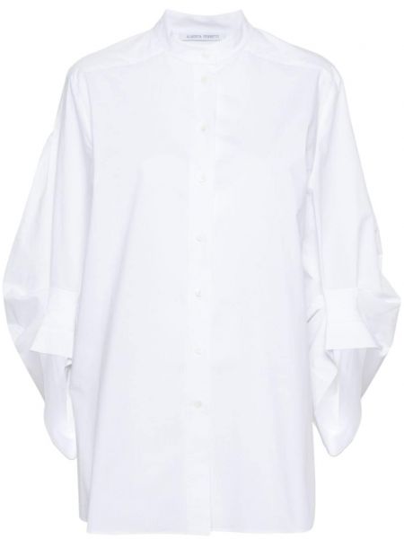Pamučna košulja s draperijom Alberta Ferretti bijela