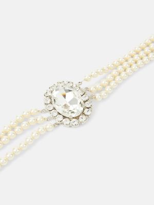 Krištáľový náhrdelník s perlami Jennifer Behr strieborná