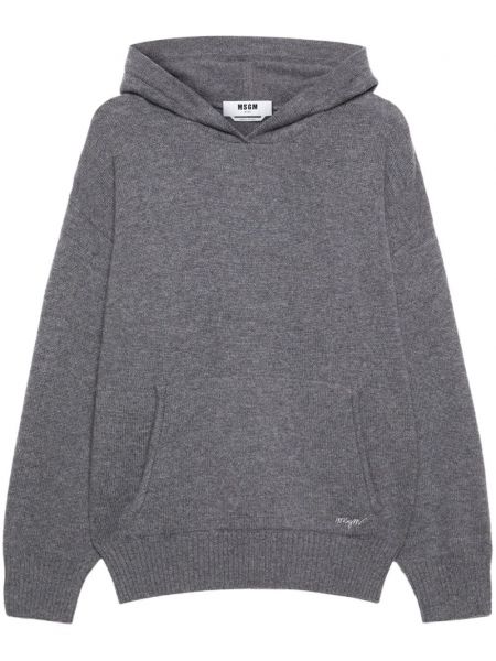 Strikket broderet sweatshirt Msgm grå