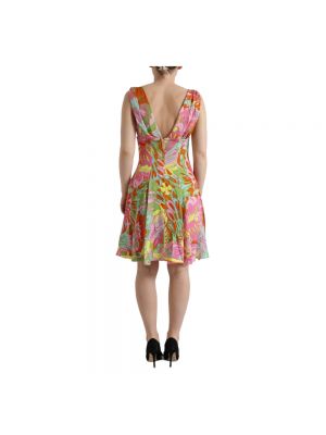 Mini vestido de seda de gasa de flores Dolce & Gabbana