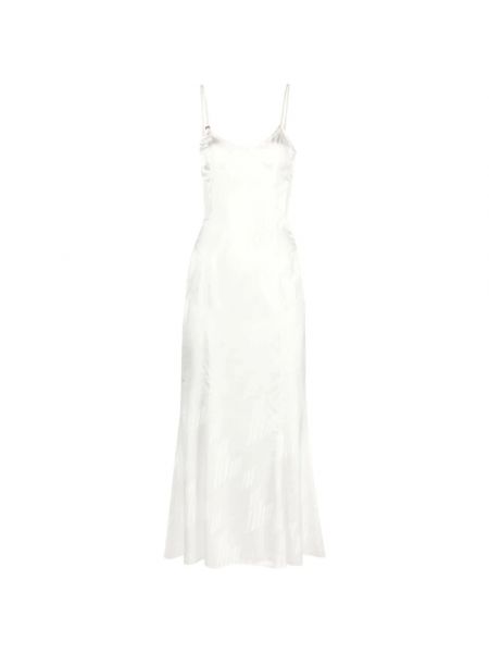 Sukienka midi żakardowa The Attico biała