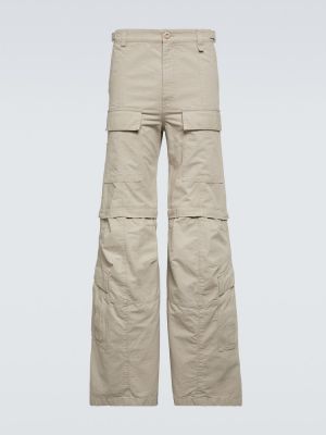 Памучни карго панталони Balenciaga бежово