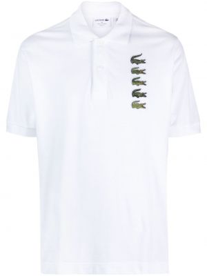 Памучна поло тениска Lacoste бяло