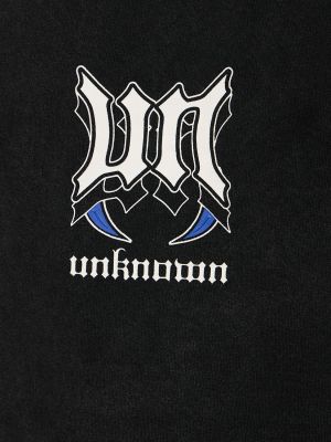 Bavlněné tričko s potiskem s hadím vzorem Unknown černé