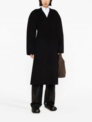 Manteau en laine avec manches longues Jil Sander noir