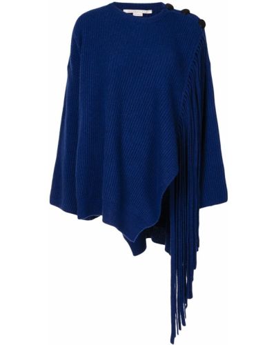 Jersey con flecos de tela jersey Stella Mccartney azul