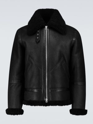 Kožená bunda Acne Studios černá