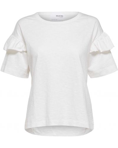Меланж тениска Selected Femme бяло
