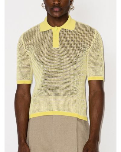 Skaidrus polo marškinėliai Bottega Veneta geltona